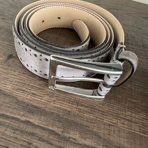 Brooks Brothers - Gray Suede Leather Dress Belt – Made in Italy – Size 42–44